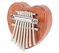 Dilwe Kalimba en Forme de Cœur, 8 Airs, Acajou pour Débutants | Portable avec Cordon, Son Clair et Net, Couleur Bois, 2,3 X 2,3 X 0,7 Pouces, adapté aux Enfants et aux Adultes