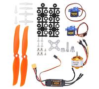 Dilwe Kit d'avion RC, Moteur 2212 KV2200, ESC 40A avec Calibrage D'accélérateur, Servo SG90, Carte de Programme LED, pour Avion RC et Drone DIY