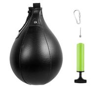 Dilwe Kit de Balle de Vitesse de Boxe en Cuir PU avec Pompe de Gonflage, Sac de Frappe D'entraînement MMA Muay Thai pour la Pratique du Poinçonnage (Black)