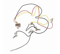 Dilwe Kit de Câblage de Guitare, Interrupteur 3 Voies précâblé 2V2T1J avec Contrôle de tonalité de Volume, pour Accessoires de Fil de Guitare électrique (WHITE)