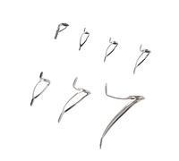 Dilwe Kit de Réparation de Guide de Canne à Pêche en Céramique en Acier à Haute Teneur en Carbone, Anneau de Guidage en Céramique, 7 Tailles, Cadre évasé à Double Jambe pour la Réparation de Canne à