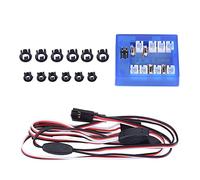Dilwe Kit de Système D'éclairage 12 LED, Lampe de Simulation de Lumières Clignotantes pour Voiture 1/10 RC, Compatible avec les émetteurs 2.4G