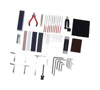 Dilwe Kit D'outils de Réparation de Guitare Professionnel de 47 Pièces, Comprend des Jauges de Cordes à Faisceau de Nivellement, un Enrouleur D'accordeur, un Kit D'entretien Complet