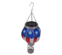 Dilwe Lanterne Solaire en Forme de Montgolfière avec Allumage Automatique et éclairage Blanc Chaud pour Jardin, Terrasse, Camping, Décoration, Matériau en Fer, économe en énergie, Résistant aux