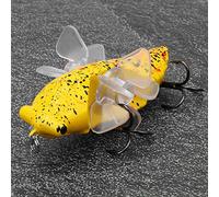 Dilwe Leurre Dur pour Poisson, Appât Bionique en Forme de Cigale avec Hélice Rotative et Hameçon Pointu, pour la Pêche en Eau Douce et en Eau Salée (Y238-8)