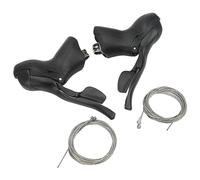 Dilwe Leviers de Frein de Vélo, 2 Pièces en Alliage D'aluminium PVC 7 Vitesses Accessoires de Vélo de Route avec Câbles de Changement de Vitesse et Câbles de Frein pour Guidon de