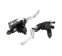 Dilwe Leviers de maître-cylindre 1 paire 7/8 '(22mm) universel moto frein embrayage maître-cylindre réservoir leviers argent