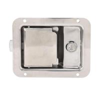 Dilwe Loquet de Boîte à Outils en Acier Inoxydable, Serrure à Palette 5,5 X 4,3 Pouces, Montage encastré avec 2 Clés et Joint, Vis Encastrée Fixée pour Camion Remorque RV Caravane Porte de Boîte à