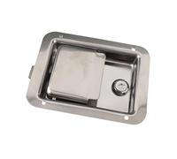 Dilwe Loquet de Boîte à Outils, Serrure de Boîte à Outils en Acier Inoxydable avec 2 Clés, Serrure à Palette Polie, Loquet de Poignée de Remplacement pour Camping-car, Remorque, Camion, Camping-car,
