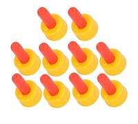 Dilwe Lot de 10 Tétines D'allaitement pour Chèvre, Faciles à Utiliser, pour Petits Animaux Orphelins, en Silicone Rouge et Jaune, 5,5x3cm