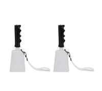 Dilwe Lot de 2 Cloches à Vache de 23 Cm en Acier, avec Poignée Noire Confortable et Dragonne en Nylon, Idéales pour les événements Sportifs, les Matchs de Football et les Percussions