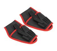 Dilwe Lot de 2 Pochettes de Ceinture pour Perceuse électrique, Sac à Outils épais en Polyester Imperméable à 4 Couches avec Ceinture Réglable, pour Perceuse sans Fil, (bordure rouge)