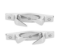 Dilwe Lot de 2 Taquets d'Amarrage de 15,2 Cm en Acier Inoxydable 316 Finition Polie avec Conception Gauche Droite, Trous de Montage de 5 Mm pour Amarrage Marin, Ancrage de Bateau, Utilisation de