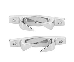 Dilwe Lot de 2 Taquets d'Amarrage de 15,2 Cm en Acier Inoxydable 316 Finition Polie avec Conception Gauche Droite, Trous de Montage de 5 Mm pour Amarrage Marin, Ancrage de Bateau, Utilisation de
