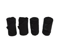 Dilwe Lot de 4 Bandes de Protection pour Jambes de Cheval, en Polaire Douce, avec Sangles élastiques et Fermeture Auto-agrippante. (Black)