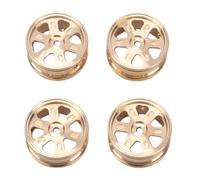 Dilwe Lot de 4 Jantes de Rechange en Laiton pour Voiture RC SCX30 1/30.