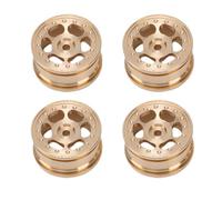 Dilwe Lot de 4 Moyeux de Roue RC en Laiton, Pièces de Rechange pour Voiture Télécommandée SCX30 à L'échelle 1/30, avec 6 Trous et Construction Robuste.