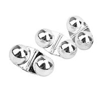 Dilwe Lot de 40 perles de pêche à double grondement, leurre de pêche portable en ABS avec son et vibrations pour leurre la pêche, 3 couleurs : argent, blanc et rouge (SILVER)