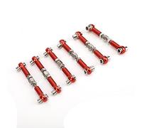 Dilwe Lot de 6 tiges d'arrimage de servo réglables en alliage d'aluminium avec 5 couleurs, pour 1/10 1/12 HSP ZD Racing Hpi LRP Buggy (rouge)
