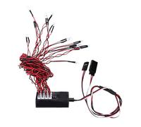 Dilwe Lumières RC, 12 LED Kit D'éclairage RC Phare Feu Arrière Feu Stop Clignotant avec Télécommande pour 1/10 1/8 Voiture Camion Chenille