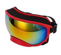 Dilwe Lunettes pour Chiens, Coupe-Vent, Sangle Réglable, Lunettes de Soleil Durables, Grande Race pour Les Séances D'entraînement des Chiens (Cadre Rouge lentille Rouge)
