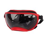 Dilwe Lunettes pour Chiens, Coupe-Vent, Sangle Réglable, Lunettes de Soleil Durables, Grande Race pour Les Séances D'entraînement des Chiens (Monture Rouge et Lunettes Noires)
