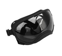 Dilwe Lunettes pour Chiens, Coupe-Vent, Sangle Réglable, Lunettes de Soleil Durables, Grande Race pour Les Séances D'entraînement des Chiens (Monture Noire, Verres Gris)