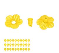 Dilwe Mangeoire à Fleurs Multicolores pour Colibris, Accessoires de Remplacement Uniques pour Les Amateurs d'oiseaux, Haute qualité, Paquet de 30 (Yellow)