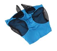 Dilwe Masque Anti-Mouches pour Chevaux avec Oreilles, Conception en élastique Confortable pour Chevaux et Poneys Adultes, Housse Respirante 44x36cm (Blue)