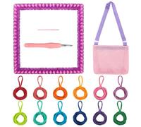 Dilwe Métier à Tisser pour Enfants 288 Bandes élastiques 12 Couleurs Ensemble de Bricolage pour Sous-verres avec Outil de Crochet de Métier à Tisser pour les 6 à 12 Ans (PURPLE)