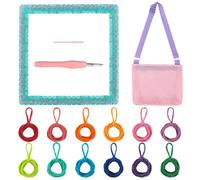 Dilwe Métier à Tisser pour Enfants 288 Bandes élastiques 12 Couleurs Ensemble de Bricolage pour Sous-verres avec Outil de Crochet de Métier à Tisser pour les 6 à 12 Ans (GREEN)