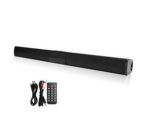 Dilwe Mini Barre de Son Bluetooth, Soundbar Stéréo HD Audio Son Surround Home Cinéma avec Télécommande, 4 ohms x 5W TV Haut-Parleur Enceinte, Support, AUX, TF