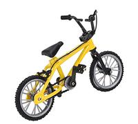 Dilwe Mini Modèle de Vélo de Montagne, Jouet sur Chenilles 1/10 RC avec Pneus Reconfigurables Amovibles et Design Rétro à Double Tige, pour Décoration SCX10 D90 D110 (Yellow)