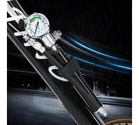 Dilwe - Mini pompe à air en aluminium avec manomètre, pour vélo, 88 psi, pompe à vélo portable, convient pour valves Presta et Schrader, support de fixation, Noir