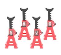 Dilwe Mini Support de Cric 4 Pièces, Support de Cric Réglable en Alliage D'aluminium, Décoration de Jouet à L'échelle RC pour 1/24 pour Voiture SCX24 RC (Rouge)