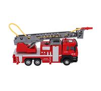 Dilwe Modèle de Camion de Pompiers à échelle 1:50, Conception Durable en Alliage de Zinc avec Plateau Tournant à 180° et échelle Rétractable, pour Les Enfants de Plus de 3 Ans
