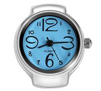 Dilwe Montre Bague à Quartz analogique, 8 Couleurs Tendance, pour Homme et Femme, Bleu, Sangle