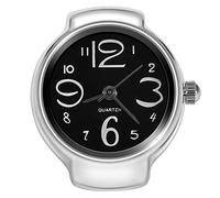 Dilwe Montre Bague à Quartz analogique, 8 Couleurs Tendance, pour Homme et Femme, Noir, Sangle