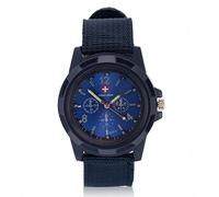 Dilwe Montre-Bracelet Militaire Montre de Sport Électronique avec Bracelet Réglable en Nylon pour Le Cadeau d'Anniversair - 5 Couleurs(Bleu)