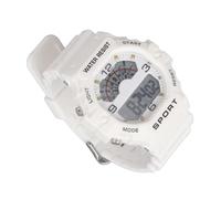 Dilwe Montre de Sport Numérique pour Hommes avec Alarme et Carillon Horaire, Montre Carrée étanche WR50M pour la Course et la Natation (White)