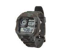 Dilwe Montre numérique, alarme chronographe carrée lumineuse multifonctionnelle avec WR30M étanche et affichage de la date de la semaine, pour hommes et étudiants, Gris camouflage