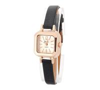 Dilwe Montre ¨¤ Quartz pour Femme, Montre Tendance avec Bracelet en Polyur¨¦Thane et bo?Tier Carr¨¦ en m¨¦tal, 7 Couleurs, Femme, Noir