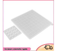 Dilwe Moules d'échecs Échiquier pour Résine, Damier 2 Pièces D'échecs Transparent Bricolage Résine Goutte de bricolage consommable