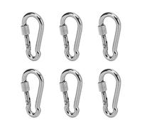 Dilwe Mousqueton à ressort en acier inoxydable 304 pour charges lourdes avec fermeture à vis pour camping en plein air, randonnée, pêche, sac à dos, porte-clés (6 mm)