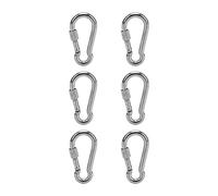 Dilwe Mousqueton à ressort en acier inoxydable 304 pour charges lourdes avec fermeture à vis pour camping en plein air, randonnée, pêche, sac à dos, porte-clés (7 mm)