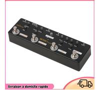 Dilwe Pédale d'effet SOL918 Pédale multi-effets 5 en 1 Pédale de guitare à effet combiné True Bypass musique accordeur Noir
