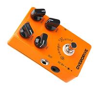 Dilwe Pédale D'overdrive, 4 Boutons de Commande pour Gagner des Aigus, des Basses, Coque en Alliage D'aluminium à Haute Résistance, pour Pédale D'effet de Guitare électrique