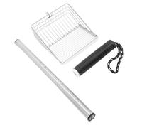 Dilwe Pelle à Litière pour Chat en Acier Inoxydable, Pelle à Litière pour Chat en Métal Durable à Long Manche avec Poignée Ergonomique pour Une Utilisation à la Maison et à l'extérieur (Black)