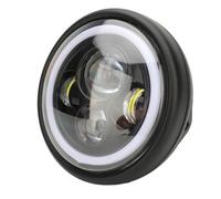 Dilwe phare LED de moto avec boîtier Phare LED Rond, Phare LED de Moto de 7 Pouces à Dissipation Thermique, Lampe auto clignotante