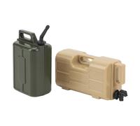 Dilwe Pièces de Chenille RC, Réservoirs de Carburant et Bidons D'essence à L'échelle 1/10, Ajustement Universel pour SCX10 et Autres Modèles RC (Jaune + Vert)